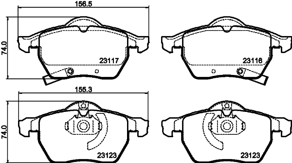 Brake Pad Set, disc brake (8DB 355 008-141)
