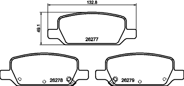 Brake Pad Set, disc brake (8DB 355 040-951)