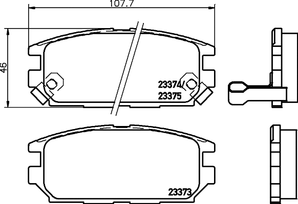 Brake Pad Set, disc brake (8DB 355 009-291)