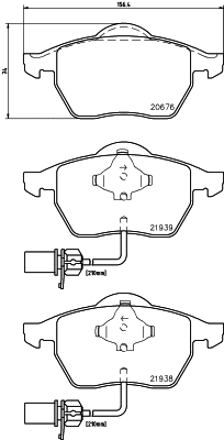 Brake Pad Set, disc brake (8DB 355 031-491)