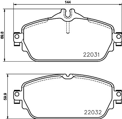 Brake Pad Set, disc brake (8DB 355 021-551)