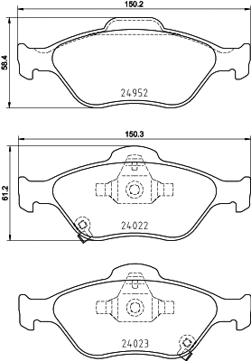 Brake Pad Set, disc brake (8DB 355 025-321)