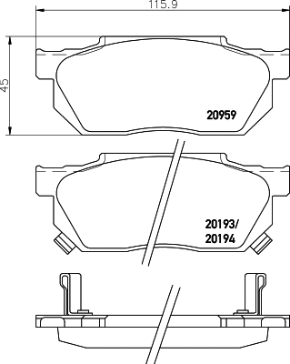 Brake Pad Set, disc brake (8DB 355 026-831)