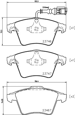 Brake Pad Set, disc brake (8DB 355 011-171)