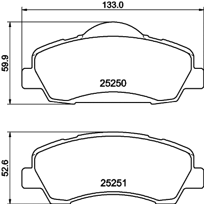 Brake Pad Set, disc brake (8DB 355 040-561)