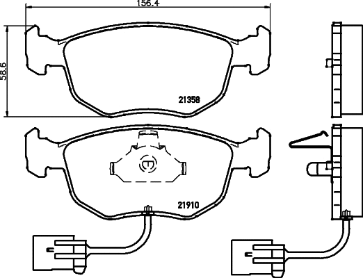 Brake Pad Set, disc brake (8DB 355 007-991)
