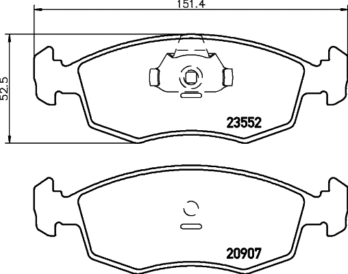 Brake Pad Set, disc brake (8DB 355 023-831)