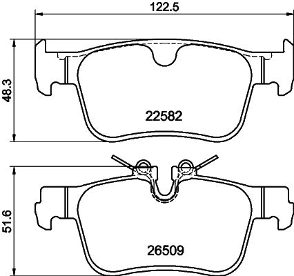Brake Pad Set, disc brake (8DB 355 044-311)
