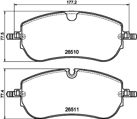 Brake Pad Set, disc brake (8DB 355 044-251)
