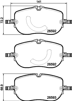 Brake Pad Set, disc brake (8DB 355 044-261)