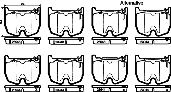 Brake Pad Set, disc brake (8DB 355 010-381)
