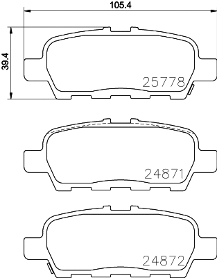 Brake Pad Set, disc brake (8DB 355 028-021)