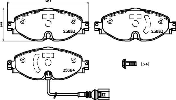 Brake Pad Set, disc brake (8DB 355 026-541)