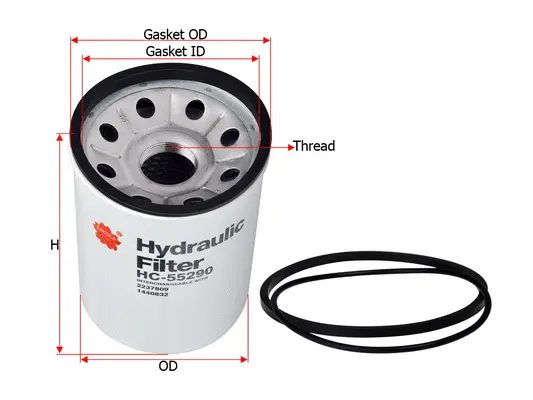Filter, operating hydraulics (HC-55290)