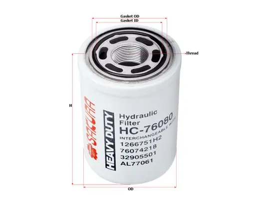 Filter, operating hydraulics (HC-76080)