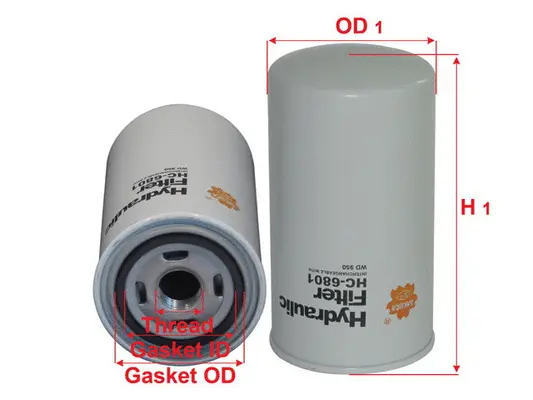 Filter, operating hydraulics (HC-6801)