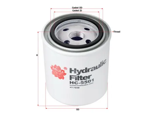 Filter, operating hydraulics (HC-5501)