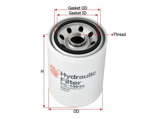 Filter, operating hydraulics (HC-19040)
