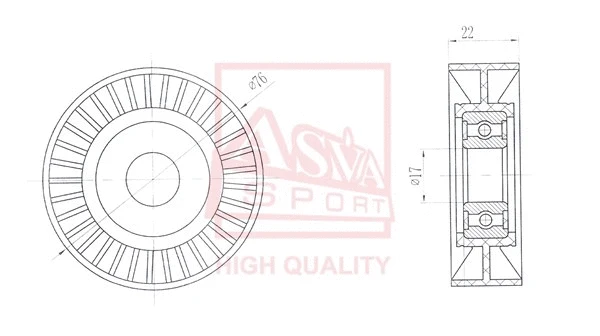 Tensioner Pulley, V-belt (HYBP-018)