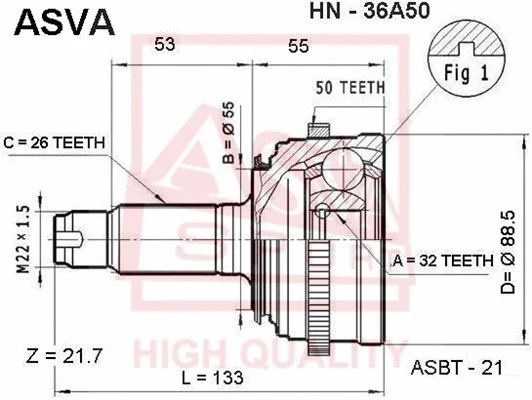 Joint Kit, drive shaft (HN-36A50)