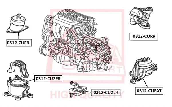 Mounting, engine (0312-CU2LH)