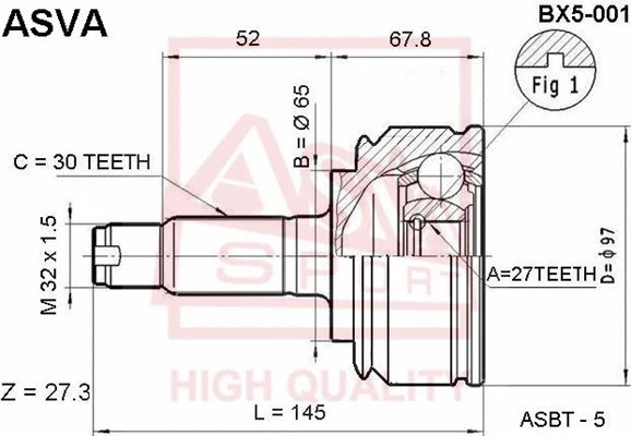 Joint Kit, drive shaft (BX5-001)