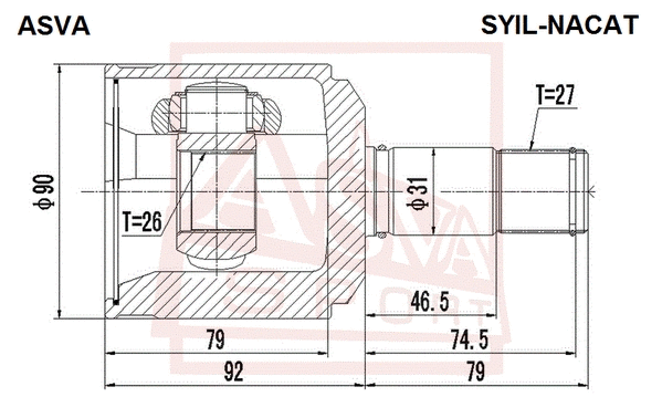 Joint Kit, drive shaft (SYIL-NACAT)