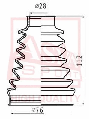 Bellow, drive shaft (ASBT-T5M2)
