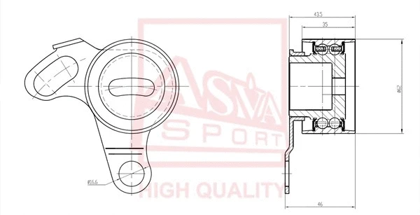 Tensioner Pulley, V-belt (TYBP-001)