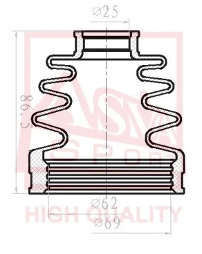 Bellow, drive shaft (ASBT-INCY3)