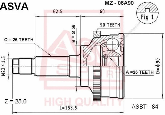 Joint Kit, drive shaft (MZ-06A90)