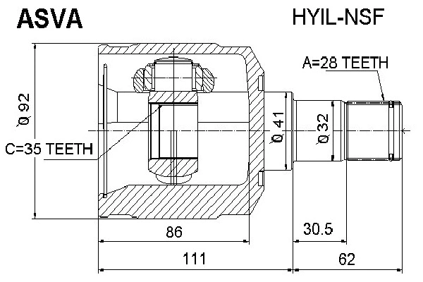 Joint Kit, drive shaft (HYIL-NSF)
