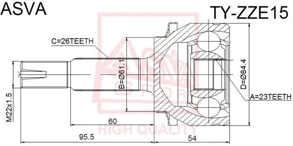 Joint Kit, drive shaft (TY-ZZE15)