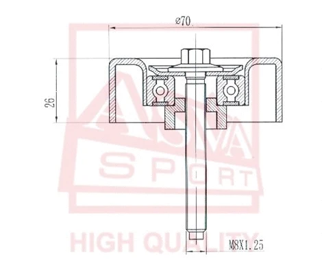 Tensioner Pulley, V-belt (MZBP-010)