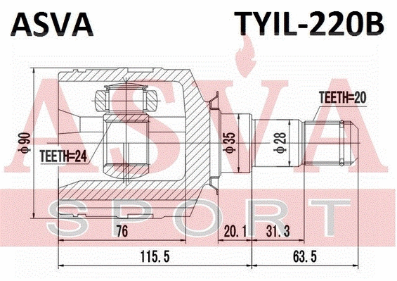 Joint Kit, drive shaft (TYIL-220B)