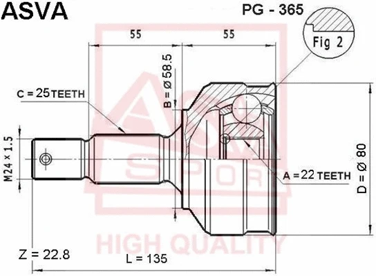 Joint Kit, drive shaft (PG-365)