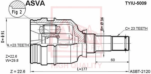 Joint Kit, drive shaft (TYIU-5009)