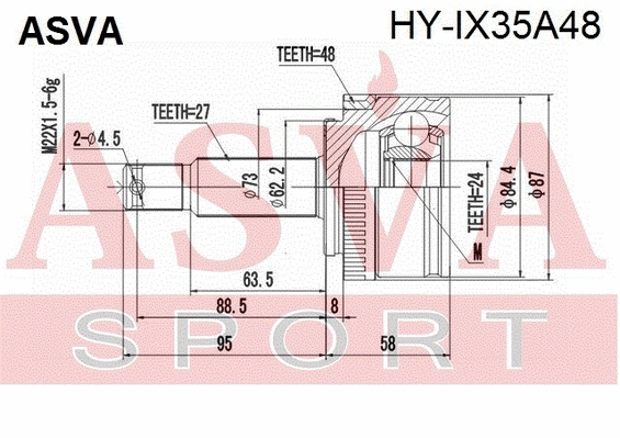 Joint Kit, drive shaft (HY-IX35A48)