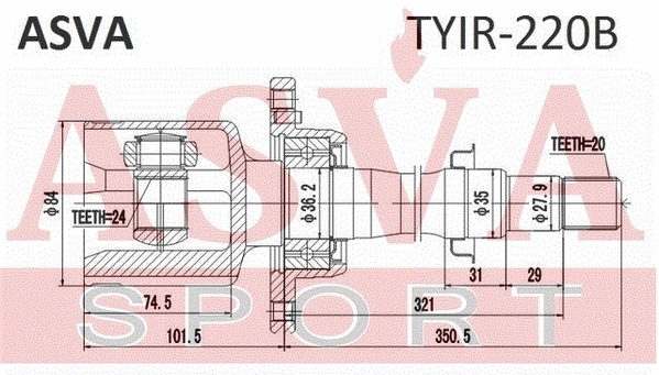 Joint Kit, drive shaft (TYIR-220B)