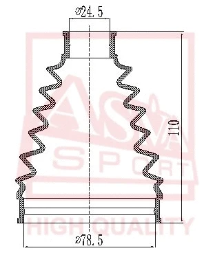 Bellow, drive shaft (ASBT-AVRT27)