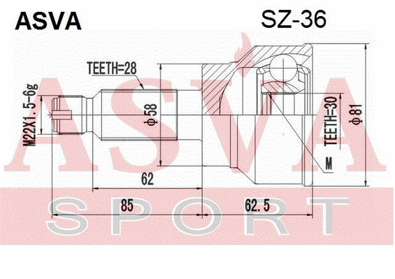 Joint Kit, drive shaft (SZ-36)