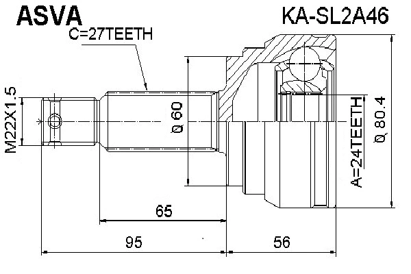 Joint Kit, drive shaft (KA-SL2A46)