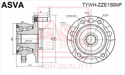 Wheel Hub (TYWH-ZZE150MF)