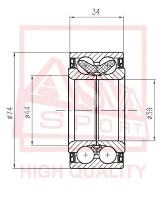 Wheel Bearing (DAC39740036-34)