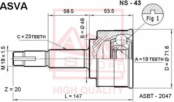 Joint Kit, drive shaft (NS-43)