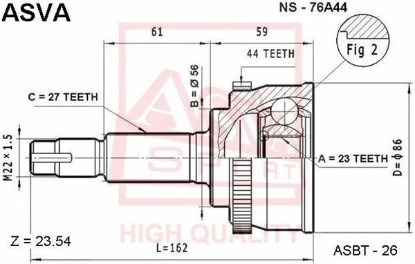Joint Kit, drive shaft (NS-76A44)