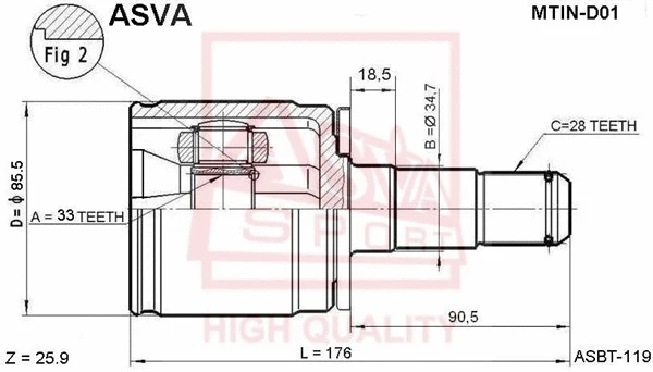 Joint Kit, drive shaft (MTIN-D01)