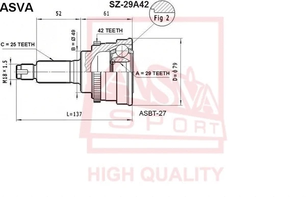 Joint Kit, drive shaft (SZ-29A42)