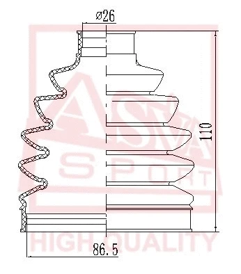 Bellow, drive shaft (ASBT-ANT)