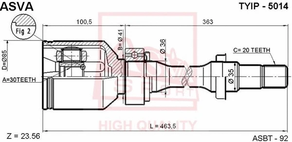 Joint Kit, drive shaft (TYIP-5014)